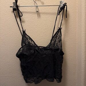 Victoria's Secret Black Lace Top and Panty set